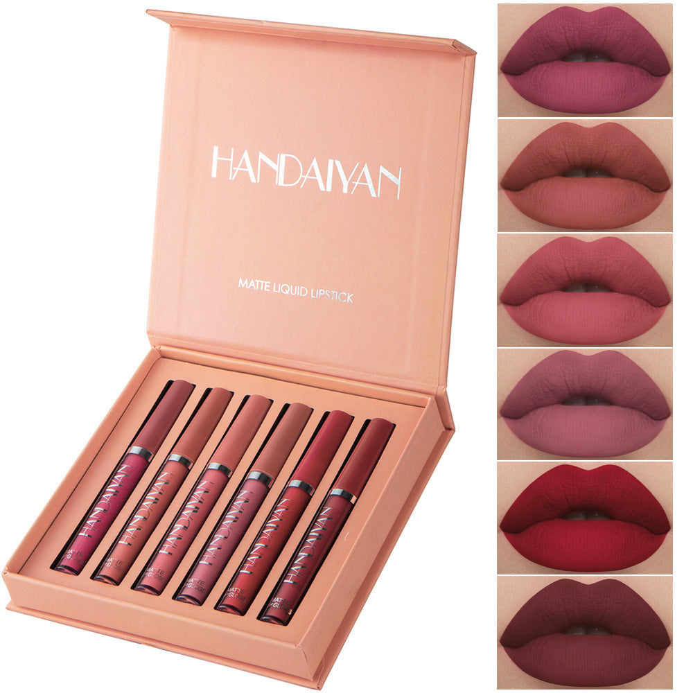 Matte Lip Glaze Liquid Lipstick Mini Tube Lip Gloss Waterproof Non-Stick Cup Lip Gloss Genuine Matte Lip Glaze Liquid Lipstick Mini Tube Lip Gloss Waterproof Non-Stick Cup Lip Gloss Genuine